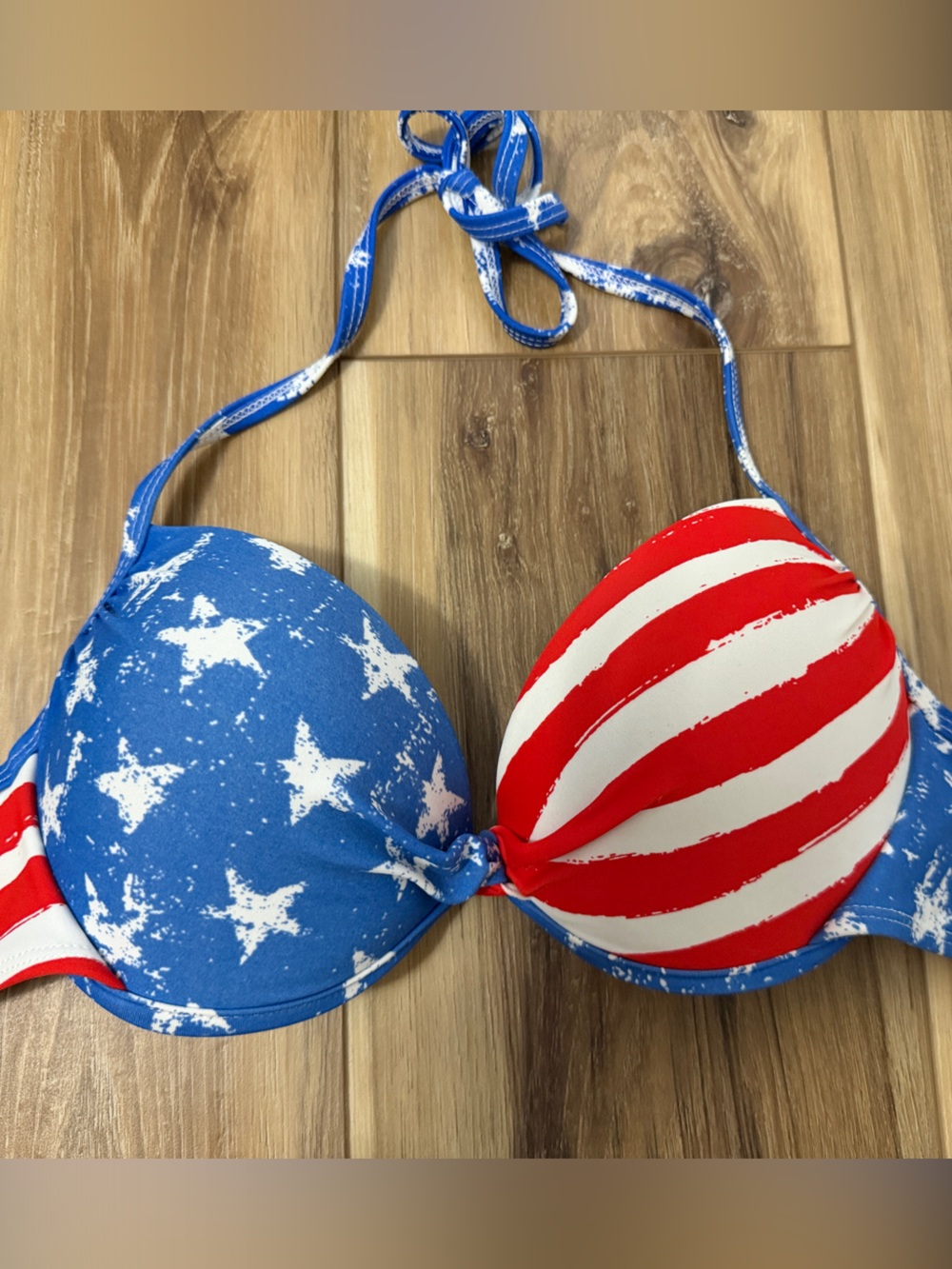 Xhilaration Red, White & Blue Patriotic Bikini Top